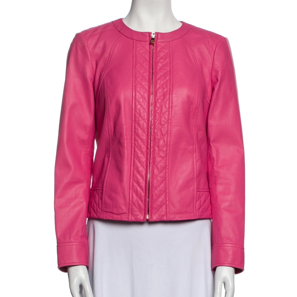 Tory Burch Pink Leather Jacket 6